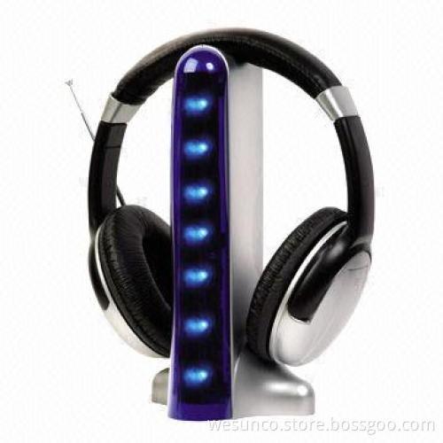 FM wireless headset with LED lights